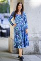 Sukienka bawełniana dekolt karo - Aqua blue