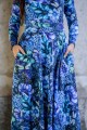 Sukienka bawełniana dekolt karo - Aqua blue