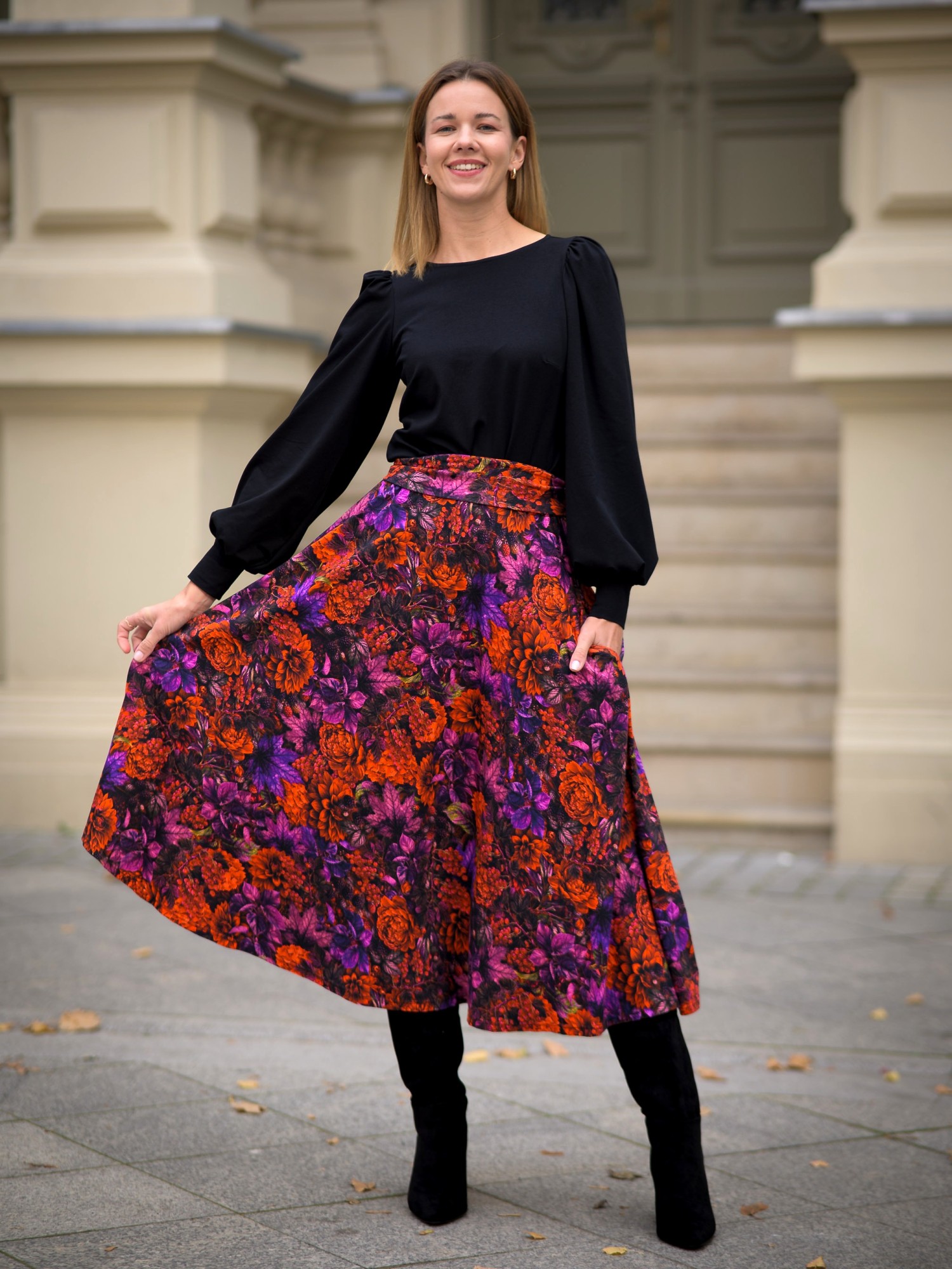 Spódnica MIDI bawełna - Ginger autumn
