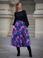 Kolorowa bawełniana spódnica MIDI w kwiaty - OKEE (50).jpg