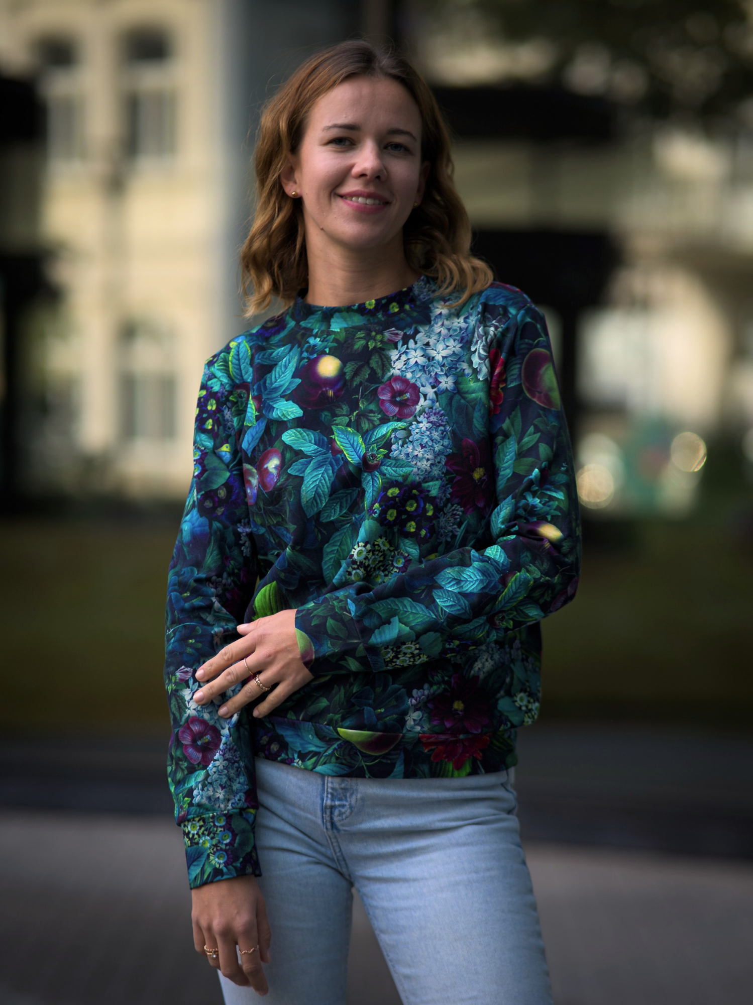 Bluza Basic - Śliwki i bzy